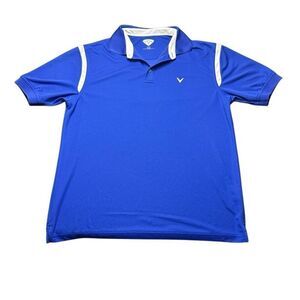 Callaway Golf Mens Polo Shirt Blue White Polo Spring